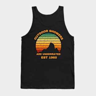 Outdoor Showers Are Underrated Est 1960 Funny Hiking Gifts Tank Top